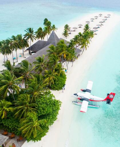 luxury resort with private sea plane Maldives